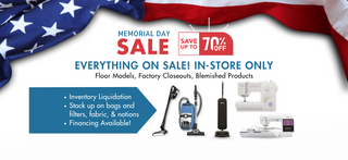 Memorial Day Mega Sale at Imagine Sewing & Vacuum — Up to 70% Off!