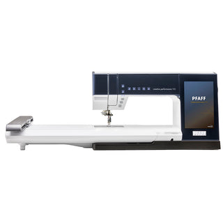 The Pfaff Creative Performance 950 from Imagine Sewing & Vacuum is a modern sewing and embroidery machine with a digital display, extended work area, and mySewnet for easy design transfers.