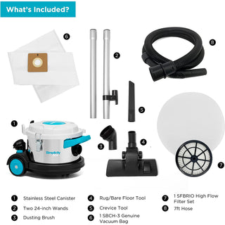 Buy online a Simplicity BRIO Canister vacuum cleaner kit.