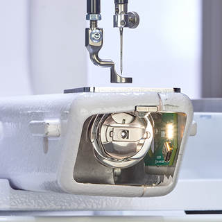 A close up of the Baby Lock Regent Longarm 18" Quilting Machine.