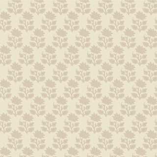 Tilda Sanctuary Blender MIRA CREAM TIL110104 Fabric Yardage by Fabric by Tilda features a beige seamless pattern with stylized floral bouquets on a light background, inspired by Tone Finnanger’s classic style—ideal for quilting projects.