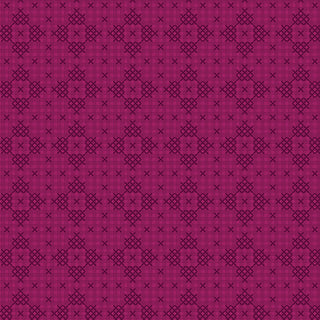 Garden Dalliance by Shelley Cavanna 17304-28 QUADRILLE BERRY Fabric Yardage from 74-Benartex features a geometric pattern of deep purple intersecting lines and shapes on a textured magenta background, forming symmetrical repeating motifs inspired by the elegant symmetry of Regency-era English gardens. This fabric is perfect for those seeking premium quilting cotton or fabric by the yard for projects that require both elegance and timeless tradition.