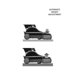 A diagram demonstrating online height adjustment for a SEBO AUTOMATIC X7 PREMIUM (Graphite) vacuum cleaner.