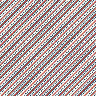 AGF Studio Bloomin’ Americana BAM-47107 STARS AND STRIPES by 69-Art Gallery Fabrics features a diagonal pattern of red, white, and blue stripes with blue stars on white—ideal quilting cotton for classic summer fabric projects.