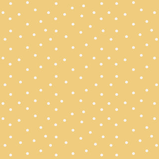 Riley Blake Sunflower Whispers by Lisa Audit (C16673-YELLOW) features evenly spaced white polka dots on a light yellow, 100% cotton fabric from Riley Blake’s charming Sunflower Whispers collection.