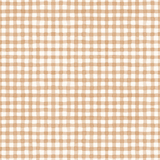 Riley Blake Sunflower Whispers by Lisa Audit Fabric C16674-BLUSH features a beige and white gingham check with hand-drawn lines, made of 100% cotton from Fabric by Riley Blake’s Sunflower Whispers collection.