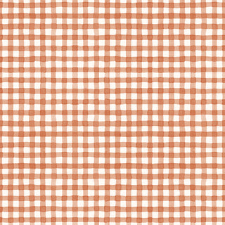 A seamless grid of intersecting, irregular brown lines on white, evoking hand-drawn plaid, ideal for Riley Blake Sunflower Whispers by Lisa Audit Fabric C16674-PUMPKIN (100% cotton) by Fabric by Riley Blake.
