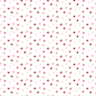 Sew in Love Dani Mogstad for RBD White Hearts Yardage C16905-WHITE by Fabric by Riley Blake features small red, pink, and burgundy hearts on white cotton—perfect for DIY projects. Available by the yard with free shipping.