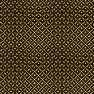 A seamless geometric pattern with tan diamonds and floral motifs on dark brown, inspired by Riley Blake Morning Latte Tile Espresso C16922-ESPRESSO Fabric by Riley Blake. Made from 100% premium cotton.