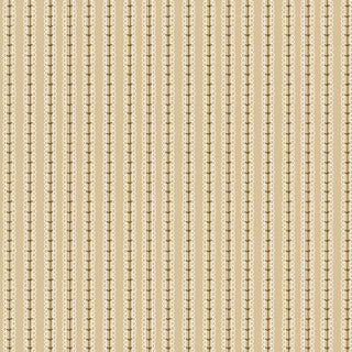 Riley Blake Morning Latte Stripes Camel C16927-CAMEL fabric by Riley Blake features beige, fabric-like wallpaper with white vertical geometric patterns forming symmetrical columns on a light brown background.