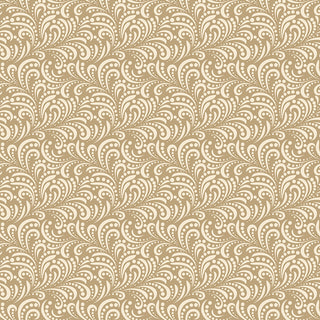 Featuring ornate, swirling paisley with curved lines and dots, Riley Blake Morning Latte Swirls Camel C16928-CAMEL Fabric by Riley Blake offers a seamless beige design on premium 100% cotton.