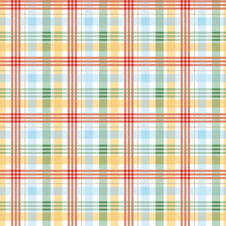 Echo Park for Riley Blake Designs Winnie the Pooh Plaid Multi Fabric Yardage (C17005-MULTI) features intersecting red, green, yellow, and blue lines on white—a geometric plaid perfect for fabric by the yard projects. Brand: Fabric by Riley Blake.