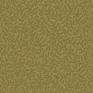 Cider Mill PNBCMIL-6222-AA HARVEST VINE Fabric Yardage by 47-EE Schenck features an olive green background with a repeating pattern of darker green leafy vines and small leaves, creating a subtle, organic design—perfect quilting cotton available by the yard, with free shipping included.