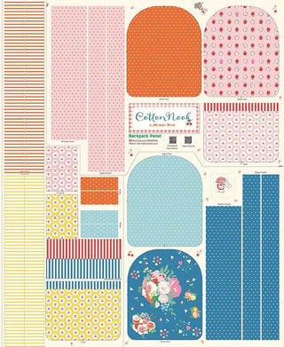 Join the Layton In-Store Class for the “Minki Kim Cotton Nook Backpack” on Sat, Oct 17, 2026 from 10 am to 4 pm (Layton Location Only), where you’ll use a fabric panel featuring colorful floral, polka dot, and striped designs in red, blue, yellow, and pink—complete with instructions—to assemble your own Minki Kim backpack. Perfect as a sewing class project or for working with the Cotton Nook panel.