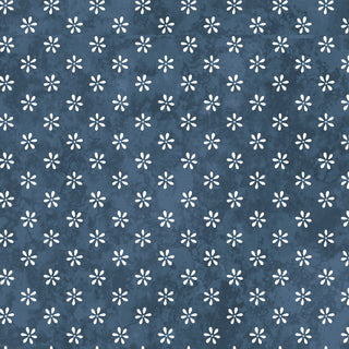 Featuring a pattern of white six-petal flowers evenly spaced on a textured blue background, the Friendship Garden Gail Pan for HGF 3627-77 LITTLE FLOWERS Blue Fabric Yardage by 47-EE Schenck is ideal for various sewing projects. Available by the yard with free shipping.
