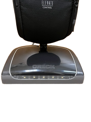 The Imagine Sewing & Vacuum Oreck Elevate Control is a lightweight upright vacuum cleaner with LED lights on the base.