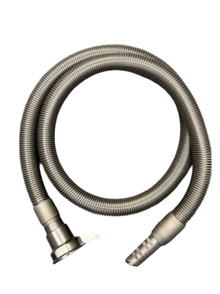 The Kirby Altair Platinum by Imagine Sewing & Vacuum is a coiled flexible metal hose with connectors at both ends, designed for premium cleaning equipment, shown isolated on a white background.