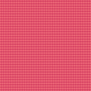 Kimberbell Maywood Studios Sweet Shoppe Diamonds Red MAS11031-R features small, evenly spaced pink diamonds on a red background—ideal quilting cotton for adding a sweet, candy-inspired touch to your next project.