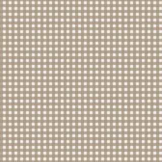 The Maywood Studios Pumpkin Grove GINGHAM TAN MAS11186-T Fabric Yardage by 47-EE Schenck features a beige and white checkered grid pattern with evenly spaced vertical and horizontal lines forming small squares, available by the yard with free shipping.