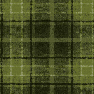 Maywood Studios Holly Jolly Flannel MASF10896-G Big Plaid Green by 47-EE Schenck features green and black plaid with intersecting lines, sold by the yard in 1-yard increments.