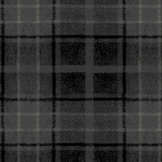 The Maywood Studios Holly Jolly Flannel MASF10896-J Big Plaid Black Yardage by 47-EE Schenck features a black and gray plaid grid pattern, available by the yard for versatile crafting or decor projects.