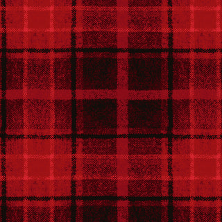 Maywood Studios Holly Jolly Flannel MASF10896-R Big Plaid Red Yardage by 47-EE Schenck features a classic red and black tartan plaid pattern with intersecting lines, sold by the yard.