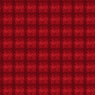 The 47-EE Schenck Maywood Studios Holly Jolly Flannel MASF10897-R Plaid Red Yardage features a red houndstooth pattern with a repeating, jagged geometric design on 1 yard of fabric.