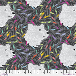 Free Spirit Tula Pink True Colors Graywork PWTP261.CARBON Just Bearly - Carbon Fabric Yardage