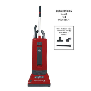 Buy an online red SEBO Automatic X4 Boost vacuum cleaner with a red handle from Sew & Vac.