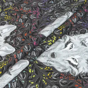 Free Spirit Tula Pink True Colors Graywork Minky MKTP008.CARBON Wolf of Pink Street - Carbon