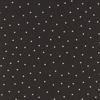 42-Kimberbell's Kimberbell Basics Flannel Small Dot Black/White MASF8210-J Fabric Yardage features a soft, double-brushed cotton flannel with evenly spaced white dots on black—ideal for cozy, stylish quilt projects.