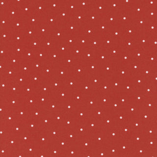 Kimberbell Basics Flannel Small Dot Red/White MASF8210-R2 by 42-Kimberbell features an ultra-soft, double-brushed cotton with evenly spaced white polka dots on a red background—perfect for cozy quilting projects.