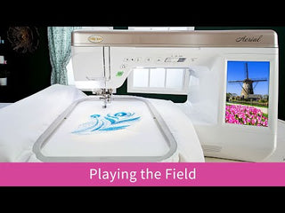 Video: embroidery features of the Baby Lock Aerial, including its 8 x 12 inch hoop