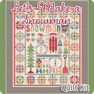 Introducing the Let's Make a Snowman Sew Along Quilt Kit Featuring Home Town Holiday by Lori Holt from Sew & Vac, a delightful kit that includes vibrant snowman-themed quilt top designs with an array of winter elements and patterns. Complete with Home Town Holiday fabrics and a detailed Sew Along Guide, this kit has everything you need to craft your cozy masterpiece.