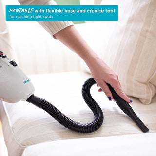 Simplicity FLASH Micro Vacuum cleaner with flexible hose and service tool.