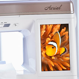 A Baby Lock Aerial Sewing and Embroidery Machine with a picture of a clown fish.