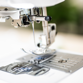 A close up of a Baby Lock Jubilant Sewing Machine.