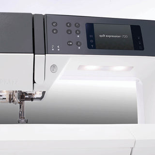 A PFaff Quilt Expression 720 Sewing and Quilting Machine is shown on a white background.