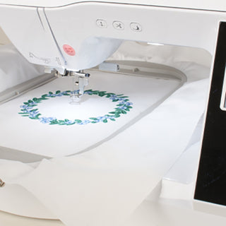 A Baby Lock Flare Embroidery Only Machine with a wreath on it.