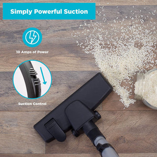 A Jill Canister Vacuum Cleaner with the words simply powerful suction. Brand Name: Simplicity