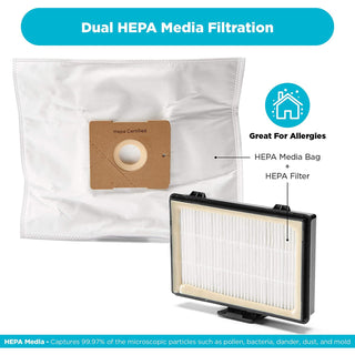 Simplicity Jill Canister Vacuum Cleaner Dual HEPA Media Filter.