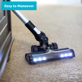 A Simplicity vacuum cleaner with the words easy to manover.