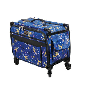 Tutto- XL-Large 24 Inch Blue Machine Trolley With Daisy-Interior: 23"L X 15"H X 14"D