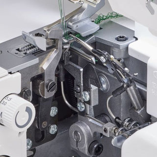 A close up of a Baby Lock Celebrate Serger sewing machine.