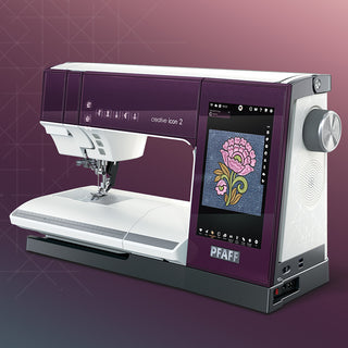 A PFAFF Creative Icon 2 - Purple Aurora sewing machine.