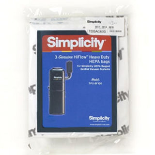 Simplicity Central Vacuum HEPA Media Bags For SPU-BF100 And SCU-H11